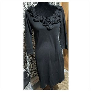 Tahari ASL Sweater Dress Black Medium